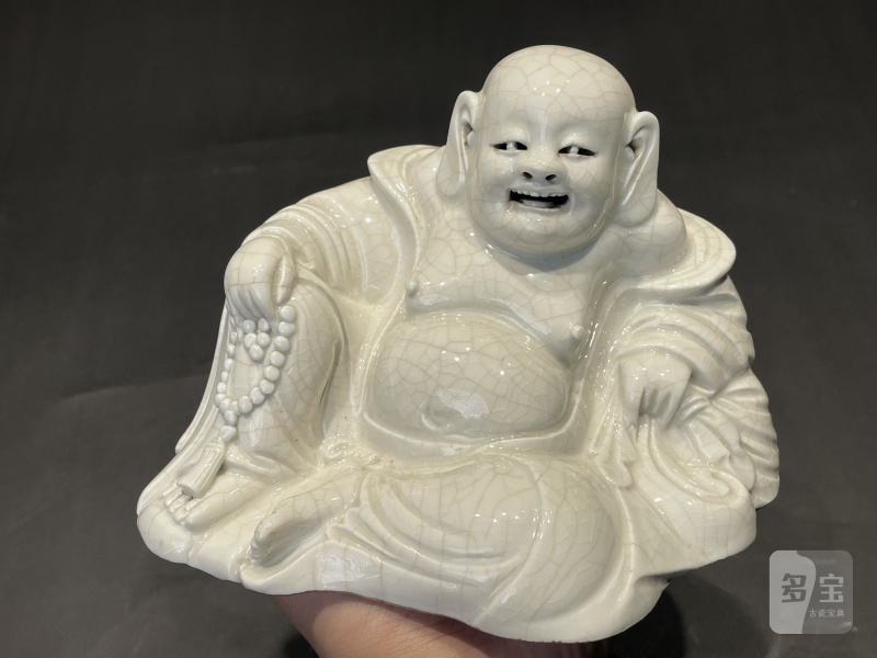 十八世纪 德化窑弥勒佛塑像（带老座） - 图3